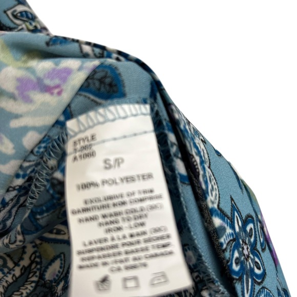 ROBIN Artizan Blue Floral Paisley Bell Sleeve Kimono Jacket Size S/P Beach - Picture 6 of 7